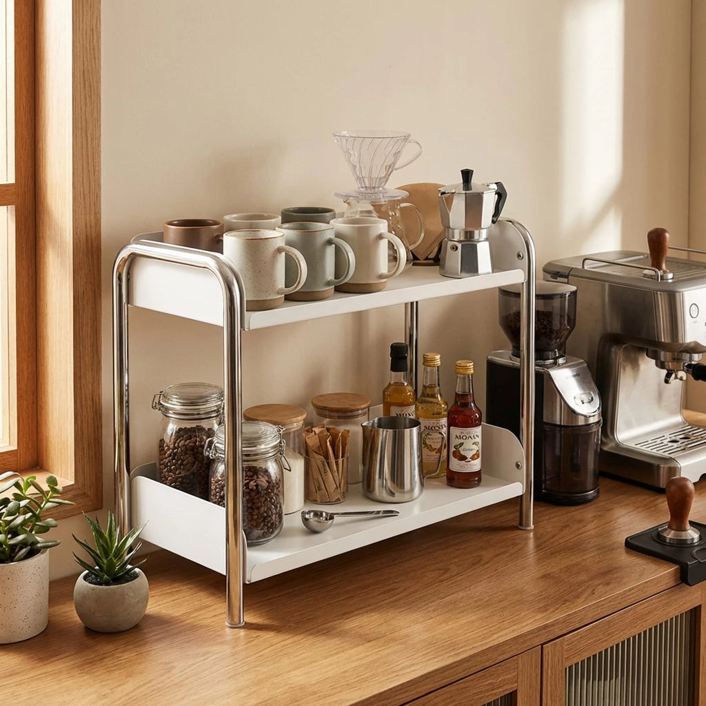 Cabinet Organizer Shelf 2 Tier Kitchen Spice Rack Countertop Shelf
