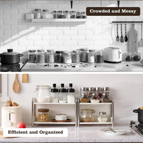 Cabinet Organizer Shelf 2 Tier Kitchen Spice Rack Countertop Shelf