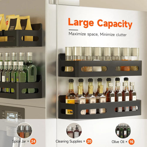 4 Pack Strong Magnetic Spice Rack for Refrigerator, Multipurpose Magnetic